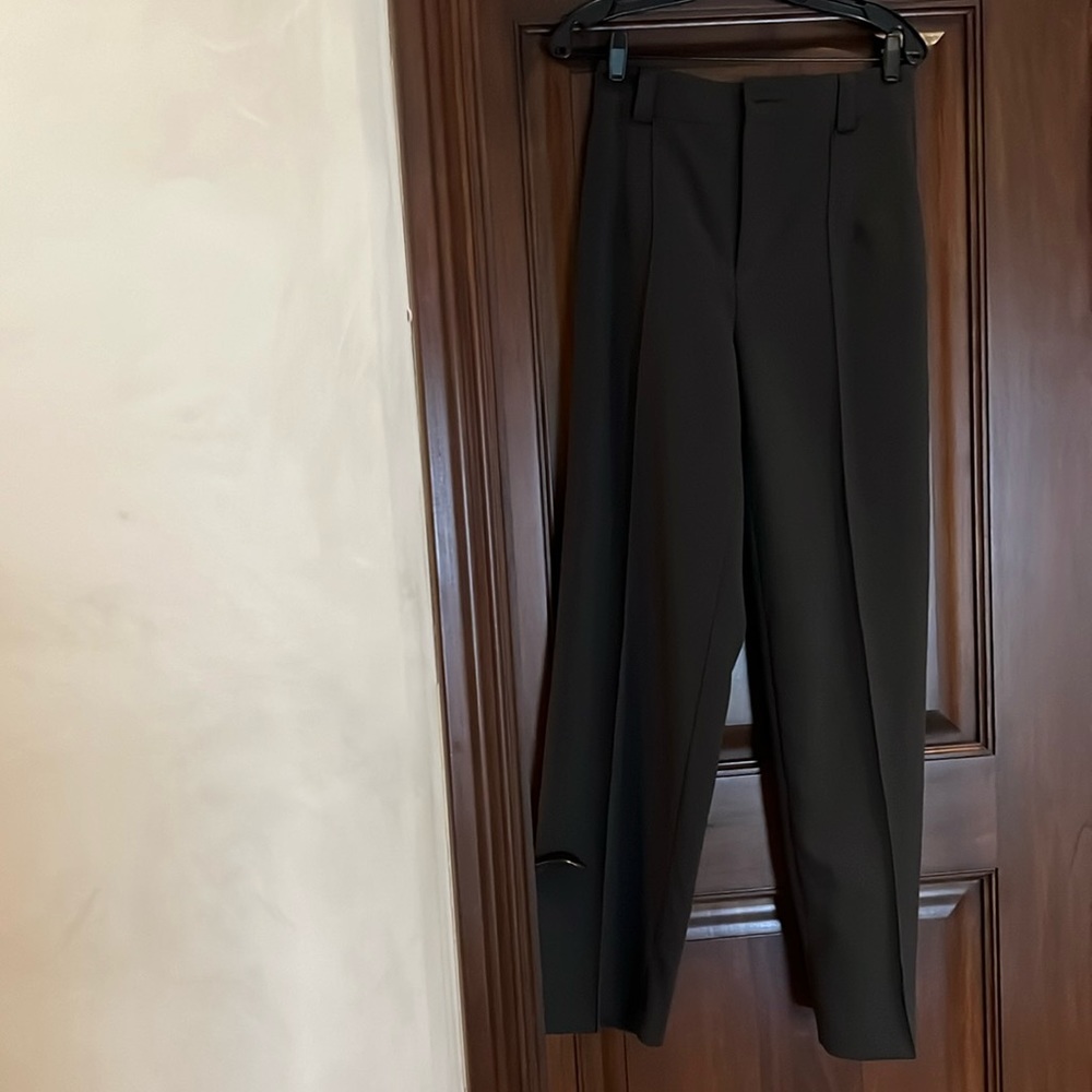 Army green Zara wide leg suit pant